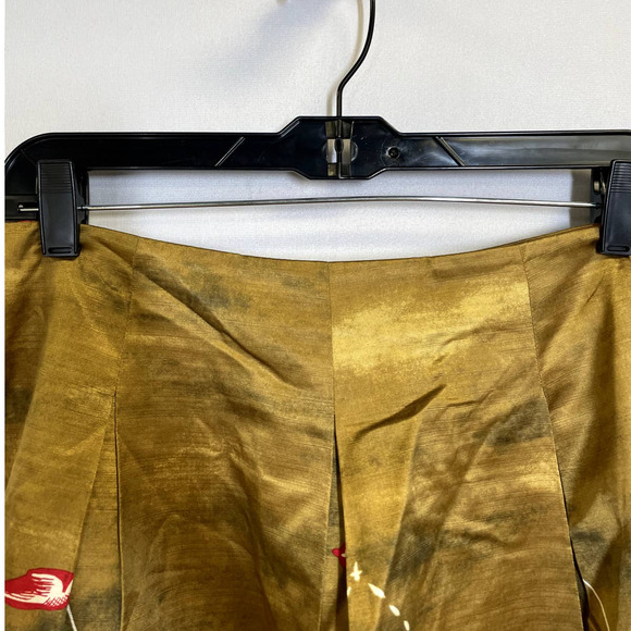 MAEVE by ANTHRO Green Gold Feathered Village Bird Pleated Skirt - Picture 3 of 12